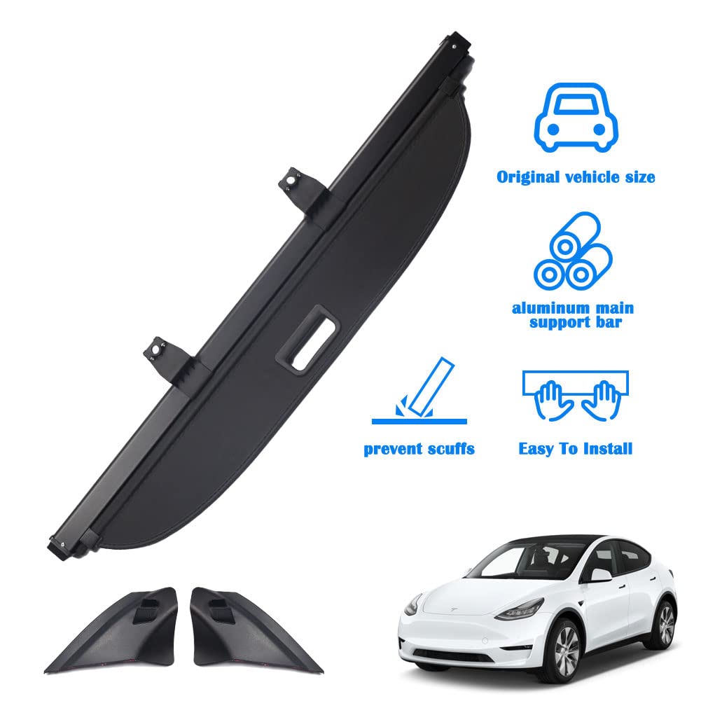 Tesla Model Y Cargo Cover 2020 2022 Accessories Marretoo Retractable