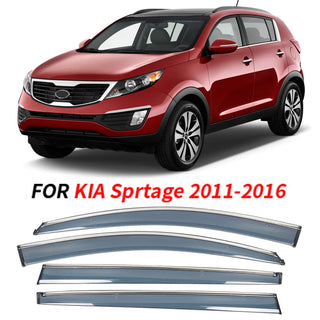 Marretoo Tape-on Rain Guards for Kia Sportage 2011-2016 Window Vent Visor Deflectors 4 pcs for Kia Sportage Window Visors Accessories