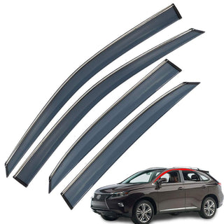 Marretoo for RX350 Window Deflectors 4 Pcs Clip on with 204 Stainless Steel Trim for RX450h Rain Guards 2013-2015 for RX350 Accessories