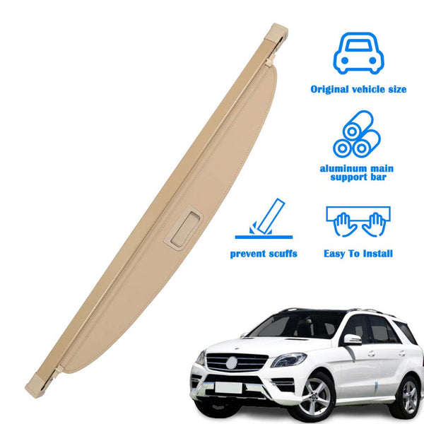 Marretoo retractable cargo cover A compatible with Mercedes Benz ML350 2012-2016  for GLE trunk cover 2016 -2019