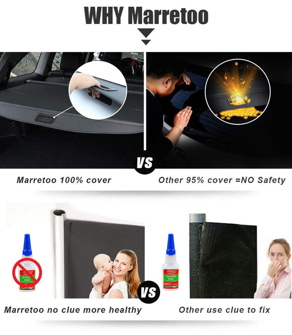 Marretoo retractable cargo cover A compatible with Mercedes Benz ML350 2012-2016  for GLE trunk cover 2016 -2019