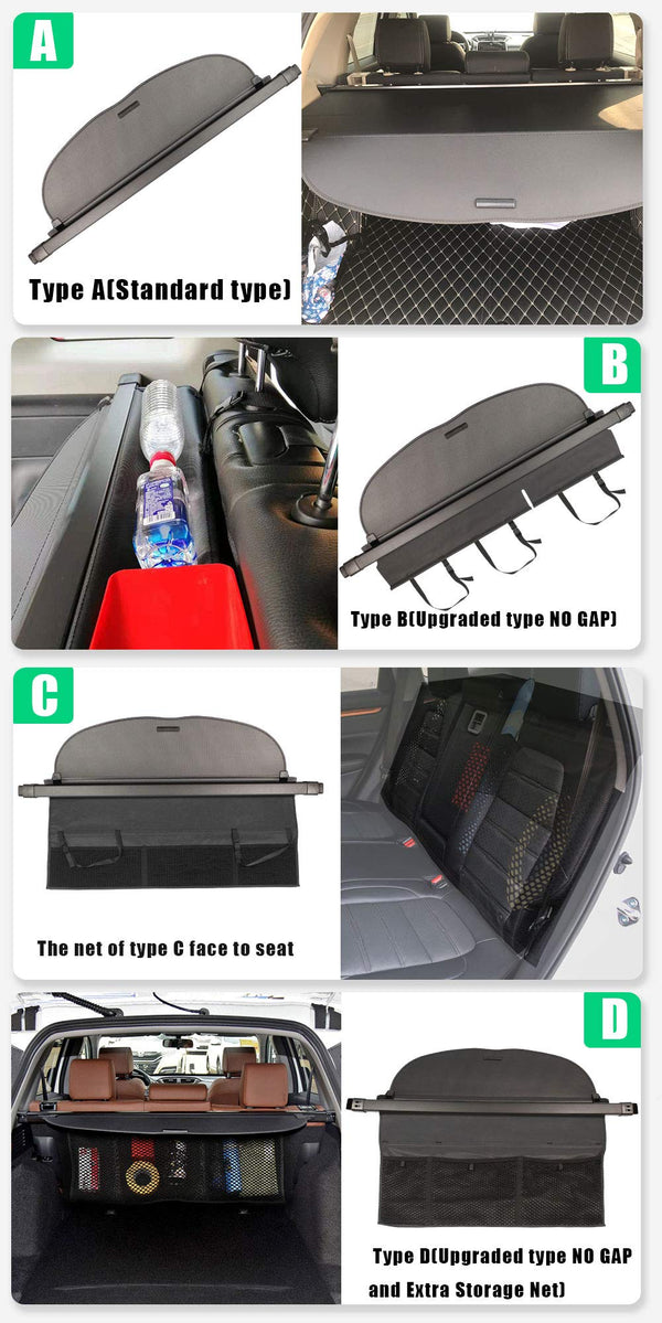 Marretoo retractable cargo cover D compatible with Honda CRV 2017 - 2022