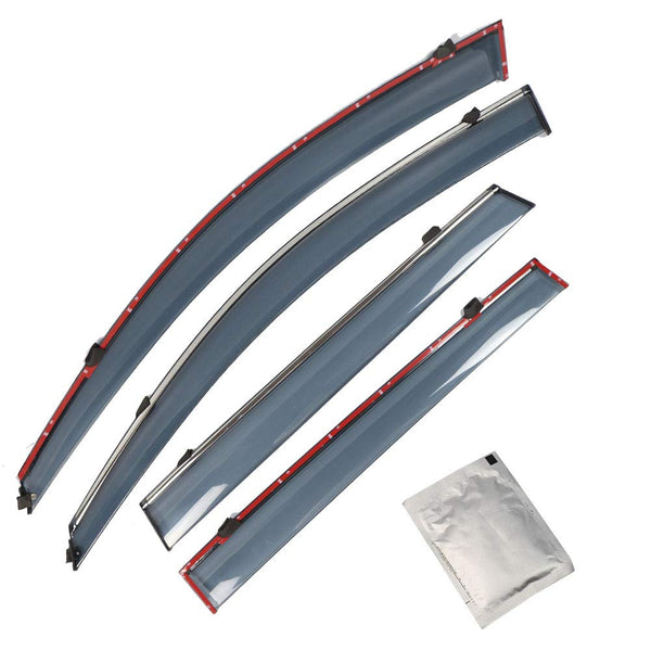 Marretoo Window Visor Rain Guards Deflector for Jeep Cherokee Accessories 2014-2021 Window Trim 4 Pcs Clip on Side with 204 Stainless Steel